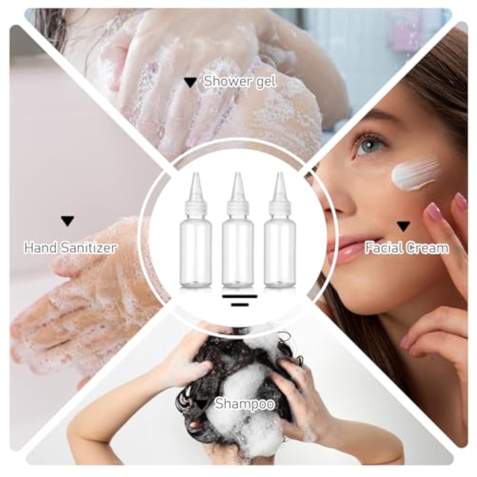 6 Pcs Small Clear Squeeze Bottles for Travel